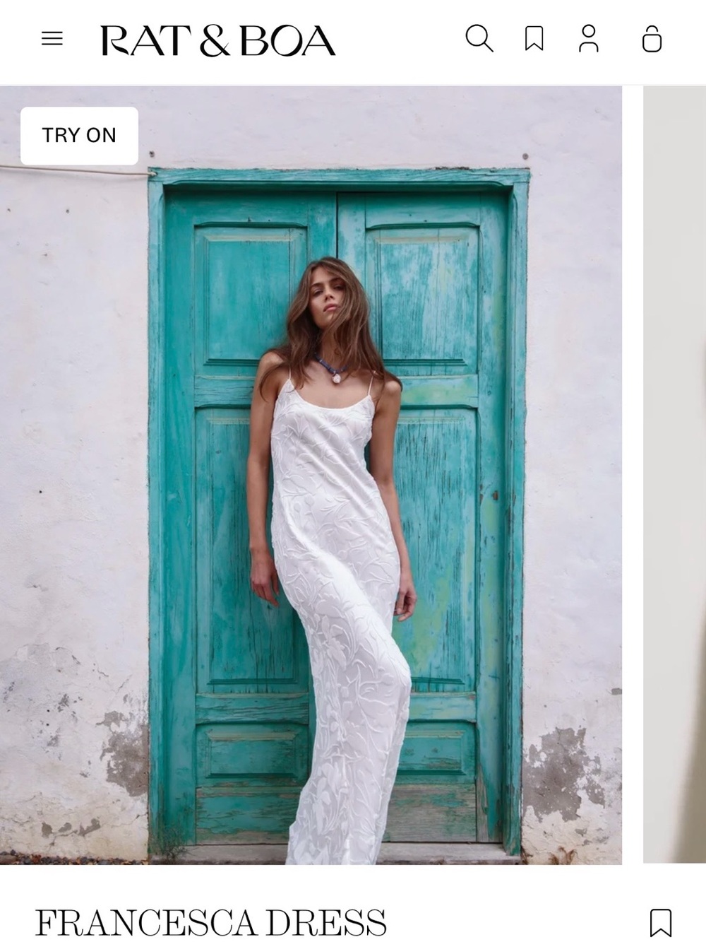 Rat & Boa White Embroidered Maxi Slip Dress